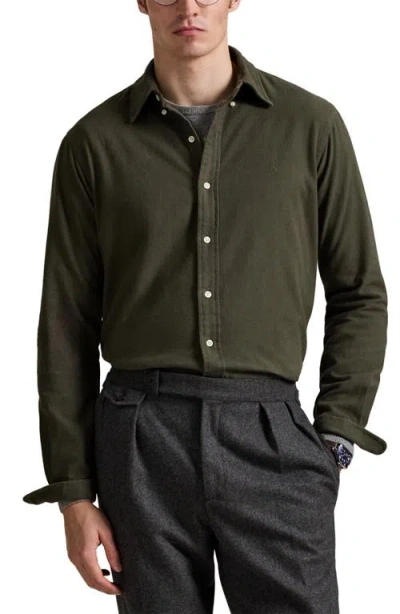 Polo Ralph Lauren Brushed Cotton Flannel Button-up Shirt In Green