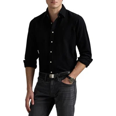 Polo Ralph Lauren Brushed Flannel Button-down Shirt In Black