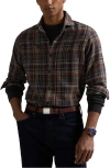Polo Ralph Lauren Brushed Flannel Button-up Shirt In Brown