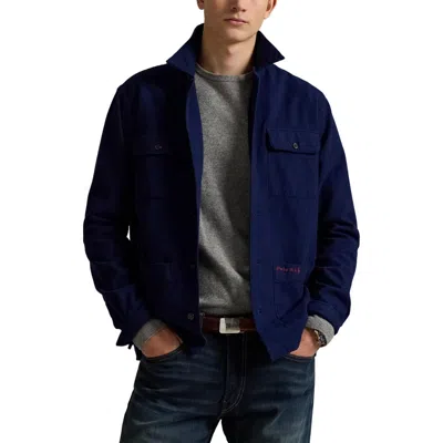 Polo Ralph Lauren Brushed Flannel Button-up Shirt Jacket In Blue