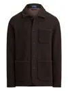 Polo Ralph Lauren Long-sleeve Brushed Double Knit Chore Jacket In Brown