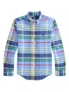 Polo Ralph Lauren Big Boys Plaid Brushed Cotton Oxford Shirt In Multi