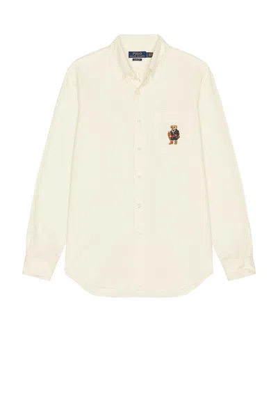 POLO RALPH LAUREN BRUSHED OXFORD NOVELTY BEAR SPORT SHIRT