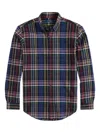 Polo Ralph Lauren Collared Shirt With Curved Hem And Plaid In Multi