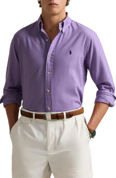 Polo Ralph Lauren Brushed Twill Button-down Shirt In Safari Purple Heather