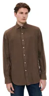 Polo Ralph Lauren Brushed Twill Sport Shirt Alpine Brown Heather In Brown