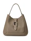 Polo Ralph Lauren Buckle-detailed Leather Shoulder Bag In Neutrals