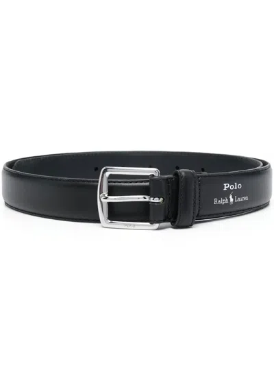 Polo Ralph Lauren Buckle-fastening Leather Belt In Black