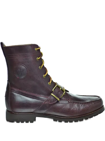 Polo Ralph Lauren Buckle-fastening Leather Boots In Animal Print