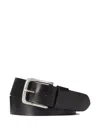 Polo Ralph Lauren Buckle Leather Belt In Black