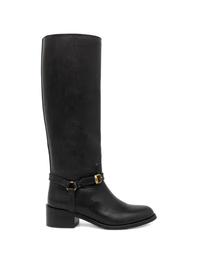 Polo Ralph Lauren Buckle Strap Boots In Black