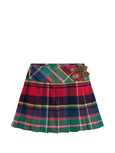 Polo Ralph Lauren Kids' Buckle Tartan Skirt In Multi
