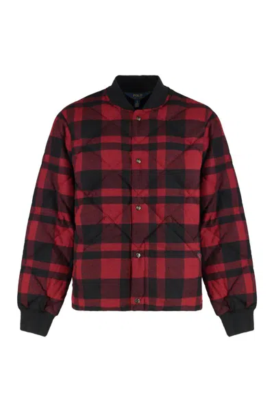 Polo Ralph Lauren Buffalo Check Wool Blend Jacket In Red
