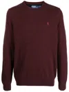 Polo Ralph Lauren Bordeaux Crewneck Sweater With Pony Logo Embroidered On The Front In Burgundy