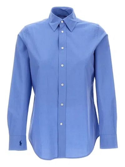 Polo Ralph Lauren Button Closure Cotton Shirt In Blue
