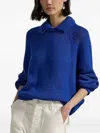 Polo Ralph Lauren Layered-collar Cotton Sweater In Blue