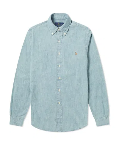 Polo Ralph Lauren Blue Cotton Polo Pony Chambray Shirt