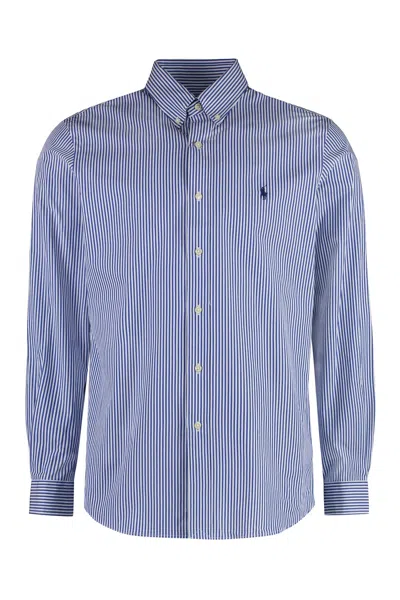 Polo Ralph Lauren Button-down Collar Cotton Shirt In Blue