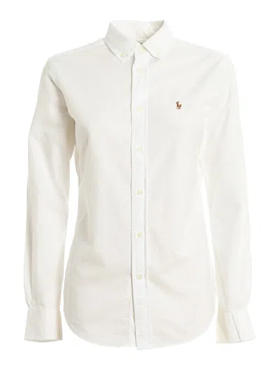 Polo Ralph Lauren Button-down Collar Long Sleeve Shirt In White