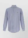 Polo Ralph Lauren Button-down Collar Striped Design Shirt In Blue