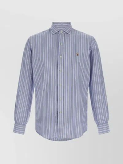Polo Ralph Lauren Button-down Collar Striped Design Shirt In Blue