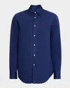 Polo Ralph Lauren Button-down Cotton Twill Shirt In Blue