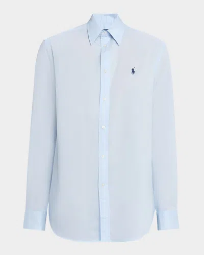 Polo Ralph Lauren Button-down Cotton Twill Shirt In Blue