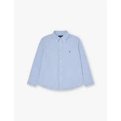 Polo Ralph Lauren Kids' Button-down Curved-hem Cotton-poplin Shirt 2-7 Years Blu