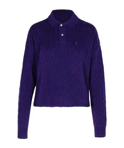 POLO RALPH LAUREN CABLE-KNIT POLO SWEATER
