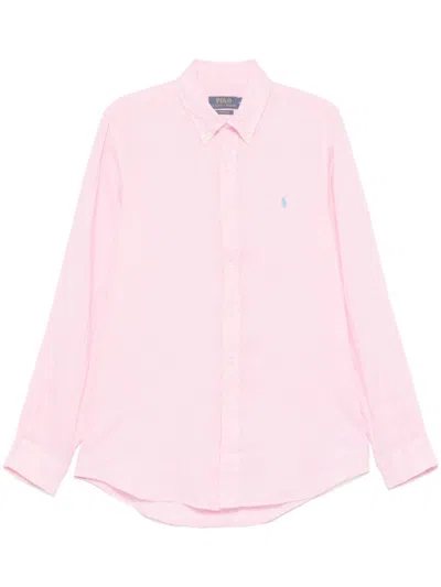 POLO RALPH LAUREN POLO RALPH LAUREN BUTTON-DOWN LINEN SHIRT WITH CLASSIC FIT