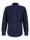 Polo Ralph Lauren Oxford Shirt With Button-down Collar And Long Sleeves In Blue