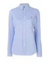 Polo Ralph Lauren Button-down Oxford Blue Shirt In Blue