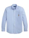 Polo Ralph Lauren Button-down Shirt With Embroidered Motif In Blue