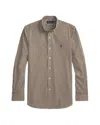 Polo Ralph Lauren Striped Pattern Button-down Collar Long Sleeves In Brown