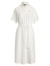 Polo Ralph Lauren Button-down White Linen Midi Dress