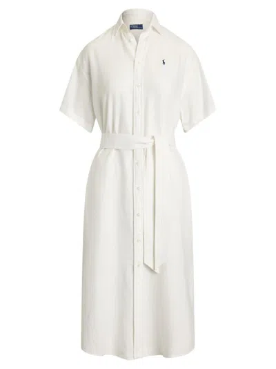 Polo Ralph Lauren Button-down White Linen Midi Dress