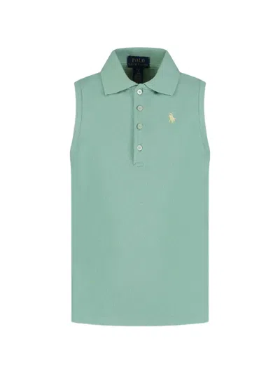 Polo Ralph Lauren Kids' Button Embroidered Polo Shirt In Green