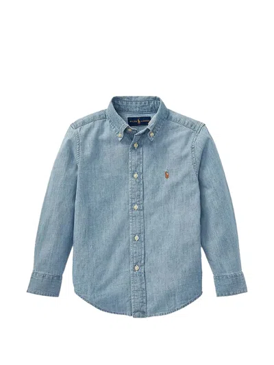 Polo Ralph Lauren Kids' Button-fastening Long-sleeve Shirt In Blue