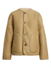 Polo Ralph Lauren Button-fastening Sheepskin Coat In Neutral