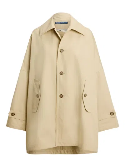 Polo Ralph Lauren Button-fastening Twill Coat In Neutral