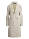 Polo Ralph Lauren Button-fastening V-neck Wool Coat In Neutral