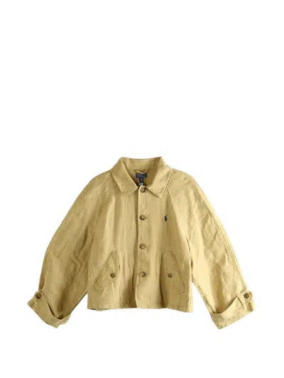 Polo Ralph Lauren Button Flap Jacket In Neutral