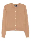 Polo Ralph Lauren Button-front Logo Cardigan In Brown
