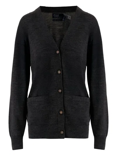POLO RALPH LAUREN BUTTON-FRONT PATCH-POCKET CARDIGAN