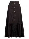 Polo Ralph Lauren Button-front Ruffled Skirt In Black