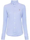 Polo Ralph Lauren Button-down Oxford Blue Shirt In Blue