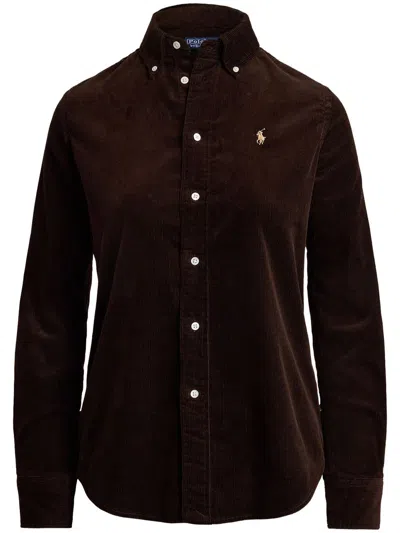 Polo Ralph Lauren Button Front Shirt Clothing In Brown