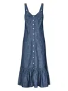 Polo Ralph Lauren Cotton Chambray Maxi Dress In Blue