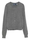 Polo Ralph Lauren Button-front Wool Cardigan In Gray
