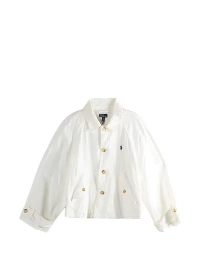 Polo Ralph Lauren Button Linen Jacket In White